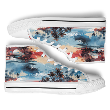 Chokefish™ Urban Peak Retro High Tops Trees & Boats-001